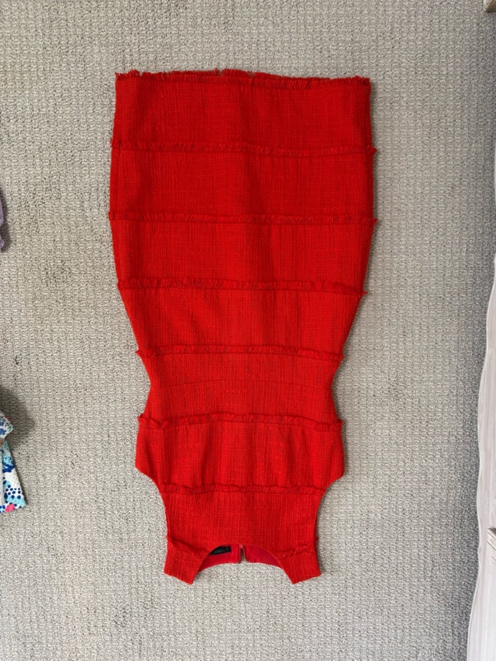 J. Crew Vibrant Red Textured Knit Dress